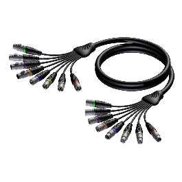 PROCAB Multi core cable - 4 x XLR male & 4 x XLR female - 4 x XLR ...