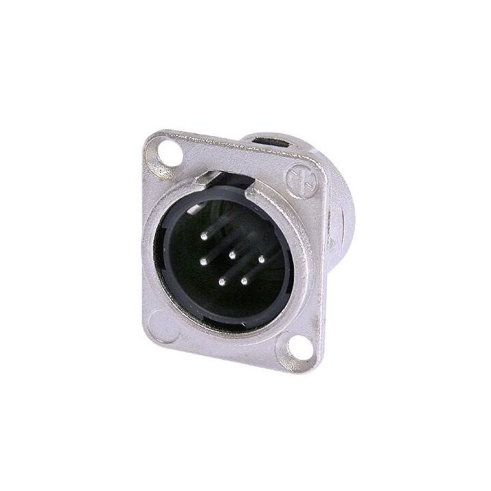 Neutrik 6P XLR Chassisstik - Han, Blank