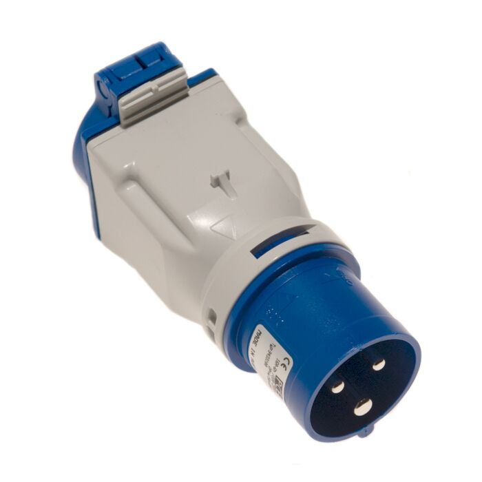 Adaptor CEE 3 Polet Han -> Schuko 3 Polet Hun Front