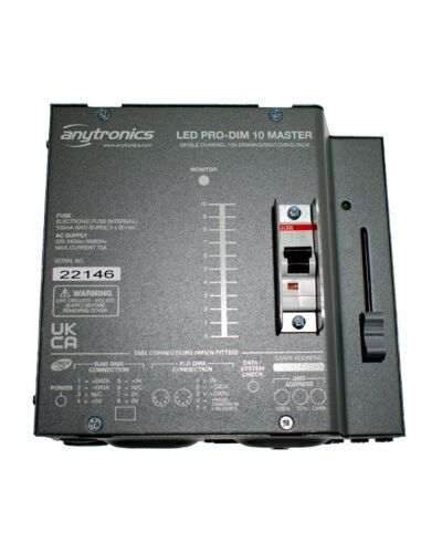 Anytronics PRO-DIM 10 Master, 1-kanals 10A dæmper, LED, Med DMX