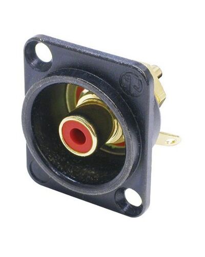 Neutrik NF2D-B-2 Phono Chassis - Hun, Rød (Sort hus)