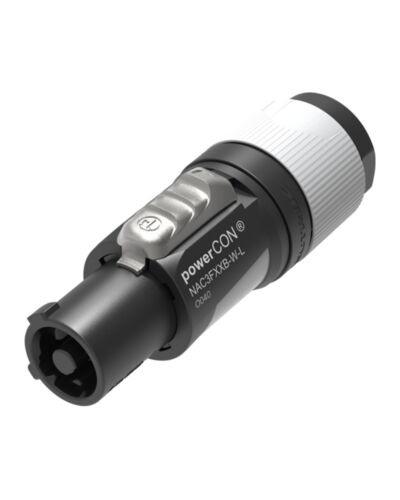 Neutrik NAC3FXXB-W-L Powercon Kabelstik - Han, Sort/Grå, Large, Ø10-16 mm