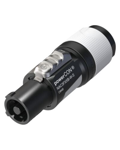 Neutrik NAC3FXXB-W-S -BULK- Powercon Kabelstik - Han, Sort/Grå, Small, Ø6-12 mm