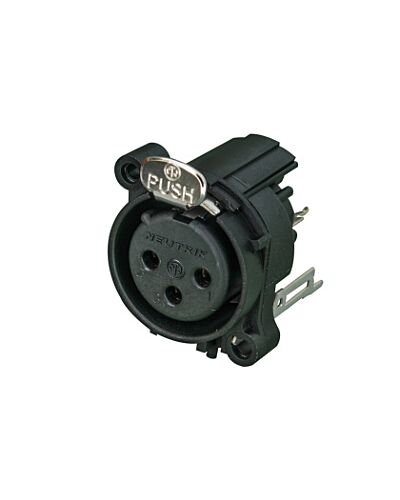 Neutrik XLR 3P Hun Chassisstik Plast PCB