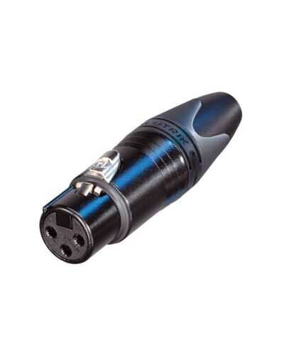 Neutrik 3P XLR Kabelstik - Hun, Guldkontakter, Sort