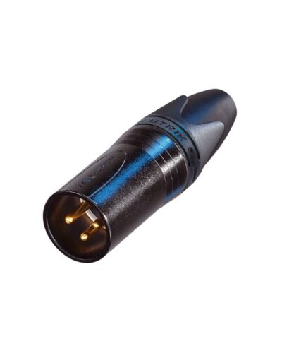 Neutrik 3P XLR Kabelstik - Han, Sort, Guldkontakter