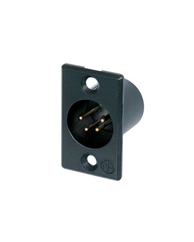 Neutrik 4P XLR Chassistik - Han, Sort