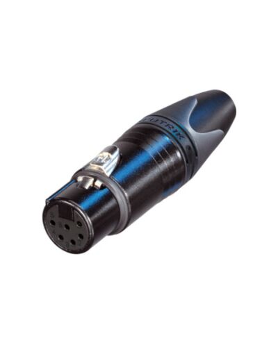 Neutrik NC6FXX-B 6P XLR Kabelstik - Hun, Sort, Guldkontakter