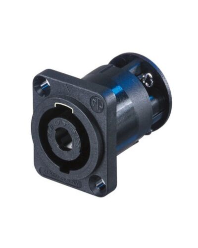 Neutrik NL4MP 4P Speakon Chassisstik, Han Sort, Med Skrue Terminal
