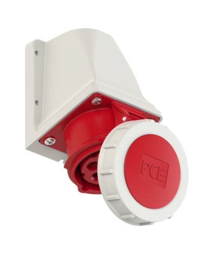 5P CEE stik til vægmontering 16A, Hun, Rød, IP67