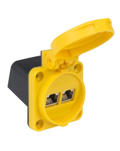 PCE Dataudtag 2x RJ45, Gul, Med Låg