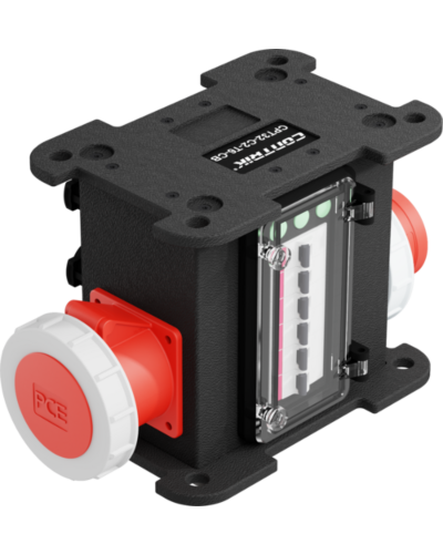 Contrik Turtle Stikplanke 32A 5P + link -> 6x MCB Powercon True1