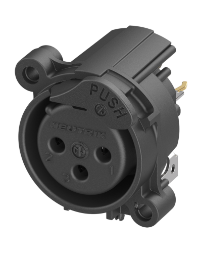 Neutrik NC3FAV2-DAE XLR 3P Hun Chassisstik Plast PCB Vinkel