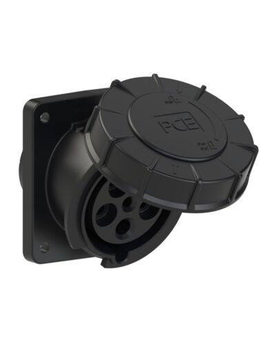 5P CEE Chassis - 63A, Hun, Sort, 100 x 112 mm.