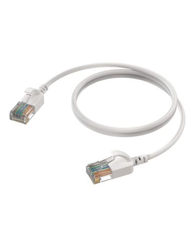 PROCAB CSD560 Netværkskabel Slimline CAT6A, RJ45, U/UTP, Hvid, Flere Længder
