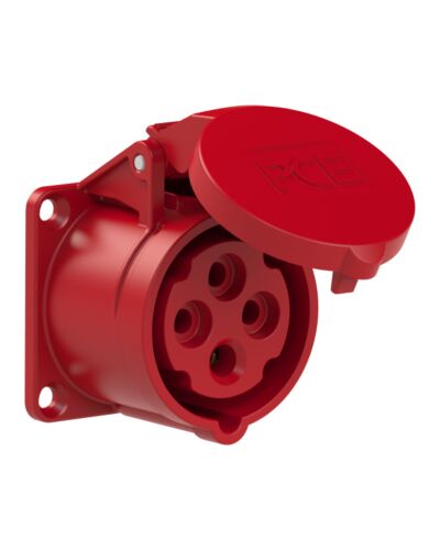 4P CEE Chassis - 16A, Hun, Rød, 60 x 60mm