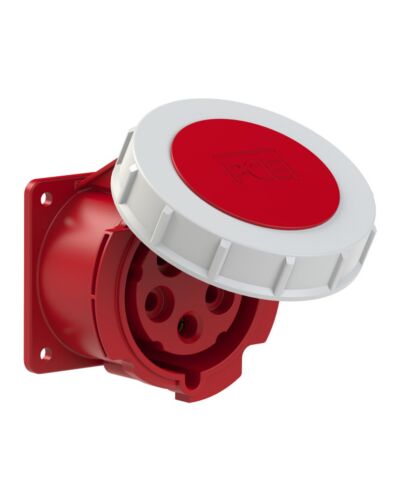 5P CEE Chassis - 32A, Hun, Rød, 75x75mm