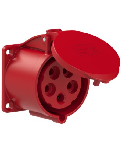 5P CEE Chassis - 32A, Hun, Rød, 70 x 70mm