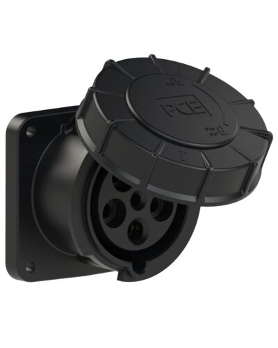 5P CEE Chassis - 63A, Hun, Sort, 100 x 100mm