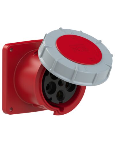 5P CEE Chassis - 125A, Hun, Rød, 120 x 120mm.