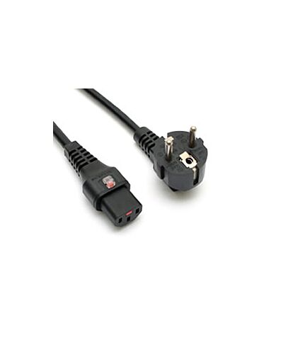 2m IEC Lock Kabel - Apparatstik med lås - Schuko