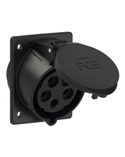 5P CEE Chassis - 32A, Hun, Sort, 80 x 97 mm.