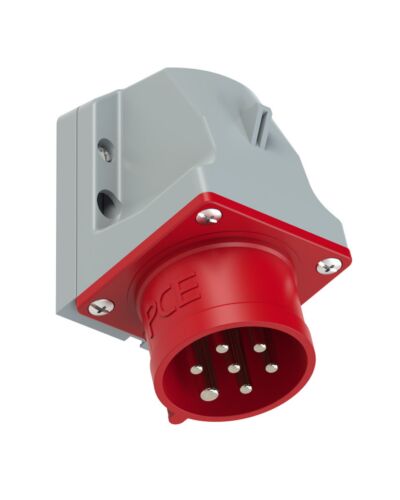 7P CEE Stik - 32A, Han, Rød, IP44, 70mm, Vægmonteret