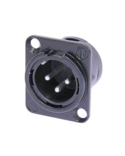 Neutrik NC3MD-L-BAG-1 3 Pol XLR Chassisstik - Han, Sort