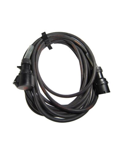  5P CEE Kraftkabel - Sort med sorte stik - 32A - 5x6mm²