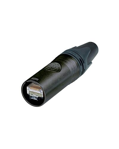 Neutrik XLR RJ45 CAT6A Han kabelstik, Sort, for insulation ≤ 1.1 mm