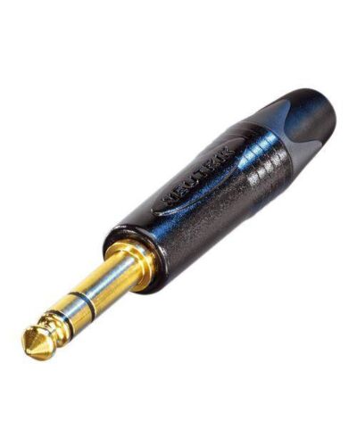 Neutrik NP3X-B Jackstik Stereo - Han, Sort/guld, 1/4, 6,3mm