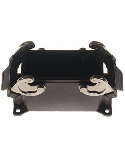 ILME 16 Pol Chassishus (lav) m/ 2 bøjler & 2 x PG21 sideindgang - Sort 