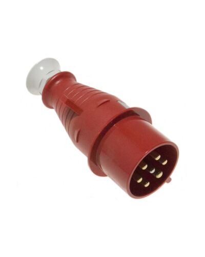 7P CEE Stik - 32A, Han, Kabelmontering, Rød. m/aflastning