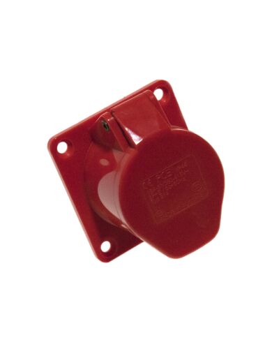 4P CEE Chassis - 16A, Hun, Rød, 70 x 70mm