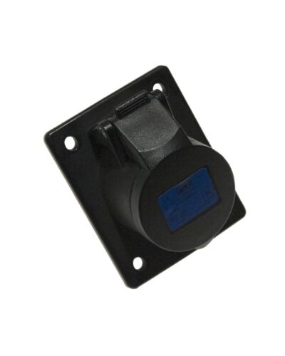 3P CEE Chassis - 16A, Hun, Sort, Skrå Flange