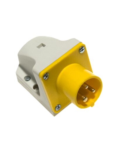 3P CEE Stik til vægmontering - 16A, Han, Gul