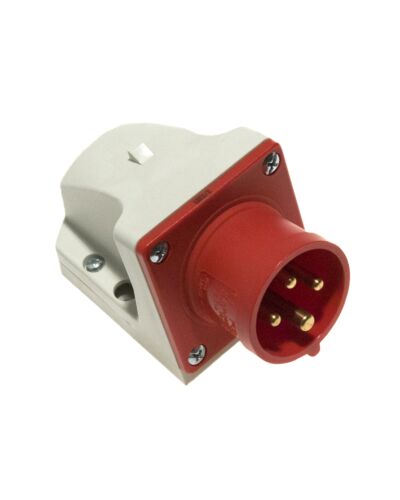4P CEE Stik til vægmontering - 16A, Han, Rød