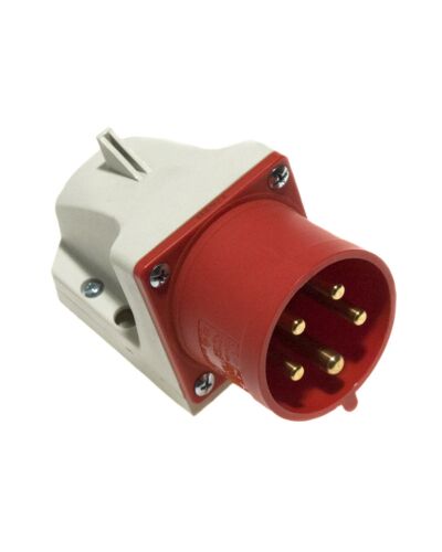 5P CEE Stik til vægmontering - 32A, Han, Rød