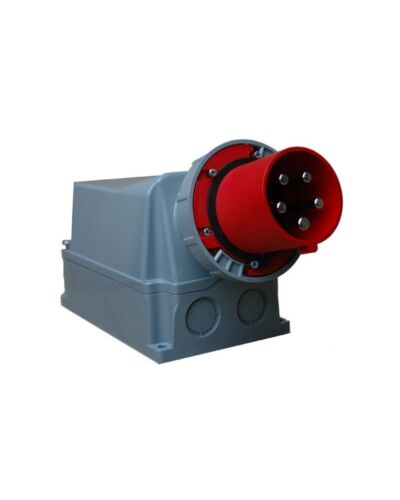 5P CEE stik til vægmontering - Han, 63A, Rød/Grå