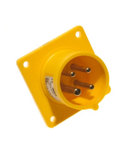 4P CEE Chassis Stik - 16A, Han, Gul 70 x 70mm