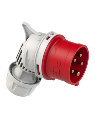5P CEE Stik - 16A, Han, Rød, IP44, Vinkel