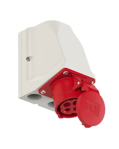 CEE 4P Hun Vægmontage, 16A, 400V Rød, IP44