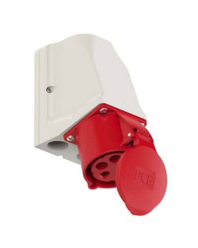 CEE 5P Hun Vægmontage, 32A, 400V Rød, IP44