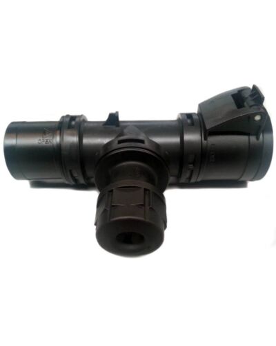 CEE 3P 16A T-Connector Han -> 1x Hun + 1x PG
