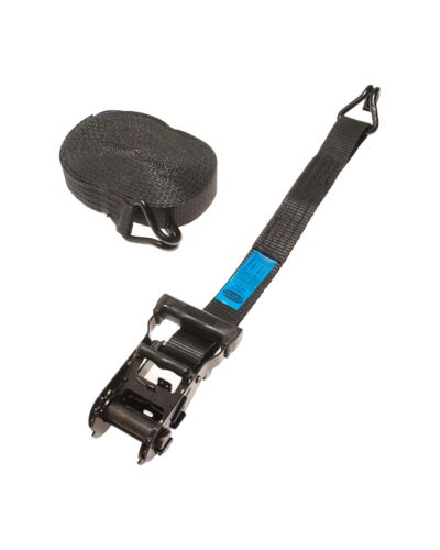 Spanset / Spændebånd - 35 mm x 10 m med krog (2 tons) - Sort Håndtag