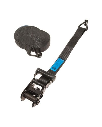 Spanset / Spændebånd - 50 mm x 10 m med krog (5 tons) - Sort Håndtag