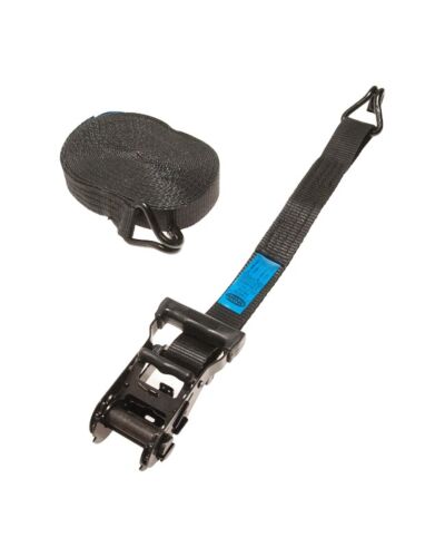 Spanset / Spændebånd - 35 mm x 5 m med krog (2 tons) - Sort Håndtag