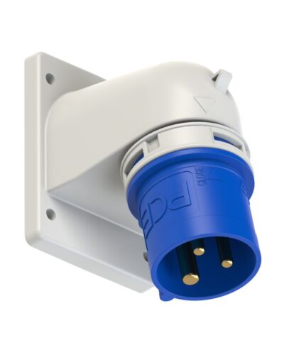 PCE CEE 3P 32A, Han, Flange Vinkel, Blå, IP44