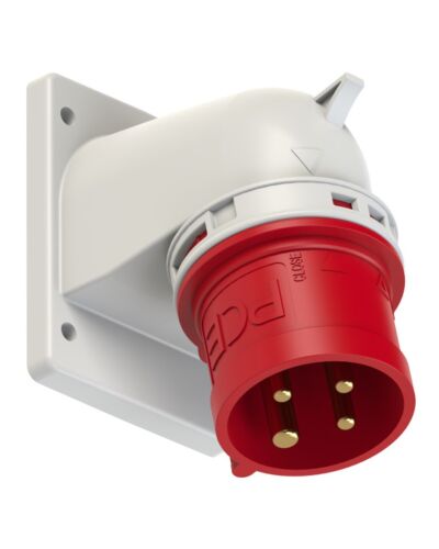PCE CEE 4P 32A, Han, Flange Vinkel, Rød, IP44