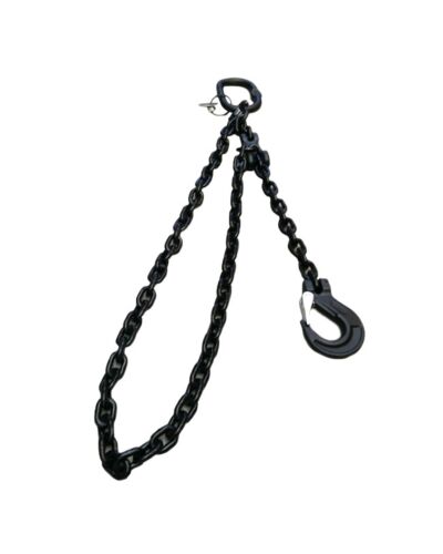 Kædesling - 1T, 2 Meter, med Ring/Krog, Sort